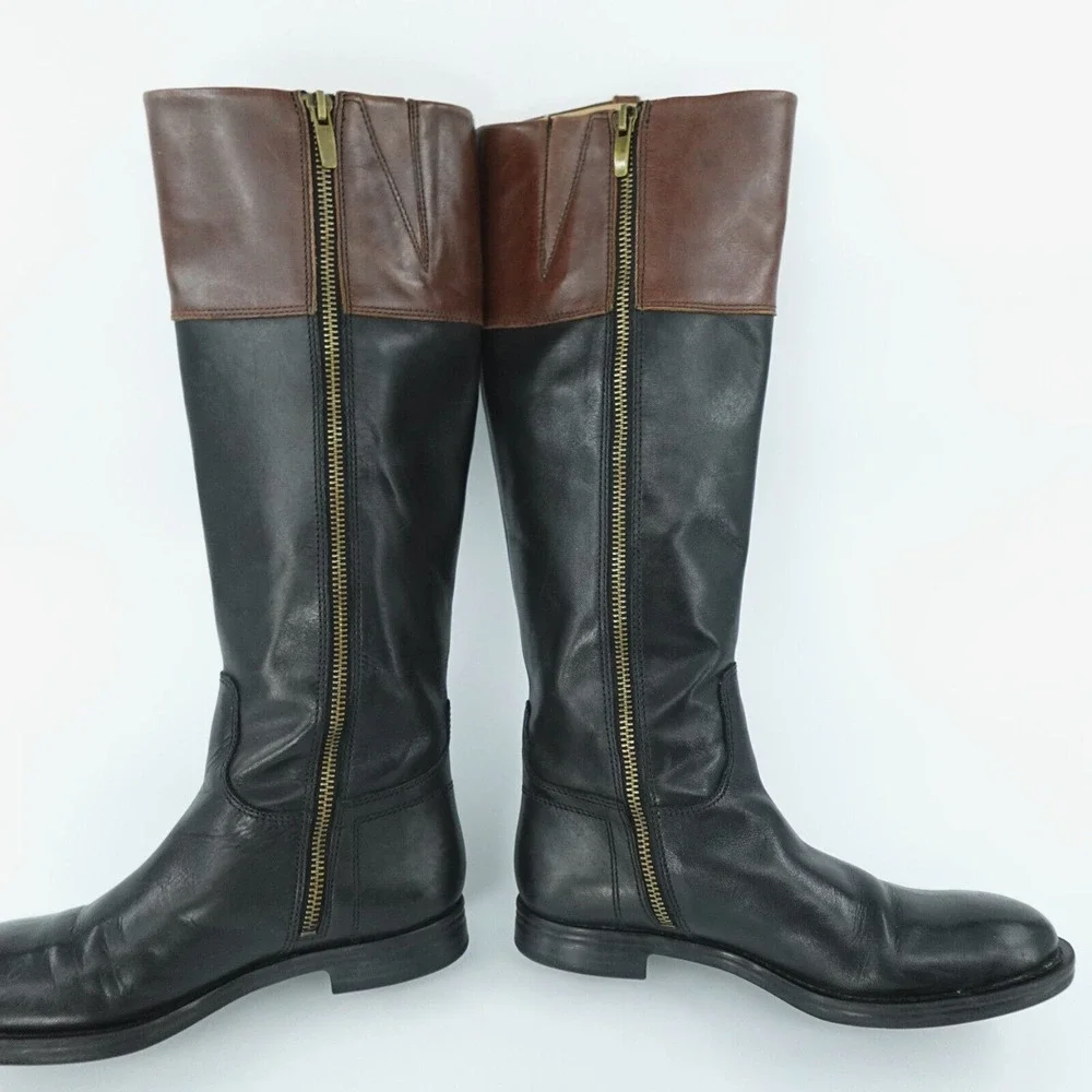Enzo Angiolini Riding Boots Women 5.5 Black Leather Equestrian Dressage Timeless